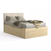 Krevet Nolcala 113 Jednostruki, Svijetlo smeda, 120x200, Melaminska iverica, Tkanina, Dostupno, 125x205x105cm