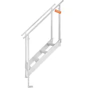 VEVOR Pristaniška lestev 4 stopnice dvojna ograja 80x185x175 cm nastavljiva višina