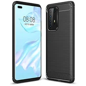 Silikonski ovitek za Huawei P40 Lite - mat carbon črn