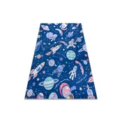 RugsX BAMBINO 61580 pralna preproga Vesolje, raketa za otroke protizdrsna - mornarsko modra/oranžna 80x150 cm, (5000359133)
