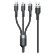 Awei AWEI CL-975 3V1 KABEL ZA IPHONE ANDROID TELEFONE 65W USB-C NA LIGHTNING