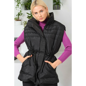 Z6747 DEWBERRY WOMENS VEST-PLAIN BLACK