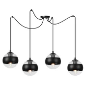 shumee Viseča svetilka Toledo Spider, črna, 4 žarnice, črn senčnik E14