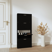 Ormaric za cipele crni 59x17x150 cm od konstruiranog drva