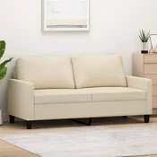 Greatstore Kavč dvosed krem 140 cm blago