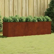 Povišena vrtna gredica 280 x 80 x 80 cm od celika COR-TEN