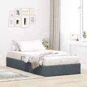 Otomanski krevet s pohranom Tamnosiva 100 x 200 cm Baršun