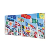 tulup.si Slika na akrilnem steklu Veliko zastav 120x60 cm 4 obešalnika
