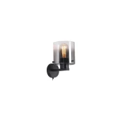 Searchlight 88912-1BK - Zidna svetiljka SWEDEN 1xE27/60W/230V crna/dimljena