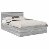 Vidaxl Konstrukcija postelje Siva Sonoma 150 x 200 cm Konstruiran les