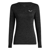 Salewa PUEZ MELANGE DRY W L/S TEE, ženska pohodna majica, črna 27454