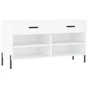 Vidaxl Klop za čevlje bela 102x35x55 cm inženirski les