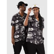 The Dudes Dark Pattern Hawaiian Shirt black