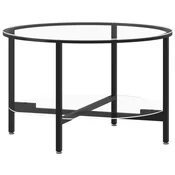 Vidaxl Čajna mizica 70 cm kaljeno steklo