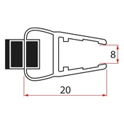 Komplet magnetnih tesnil za steklo 8 mm in 3M, 2000 mm - Polysan - 24 - 2000 - 8 - 14