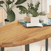Stolna ploca svjetlosmeda 140x60x4 cm ovalna masivna hrastovina