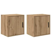 Vidaxl Garažne stenske omare 2 kosa artisan hrast inženirski les