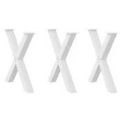 Vidaxl Noge za jedilno mizo v obliki črke X, 3 kosi, bele barve, 80 x (72-73) cm, jeklo