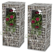 vidaXL Gabion stebriček / korito za rastline 2 kosa jeklo 50x50x120 cm