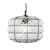 SIRU - Luster na sajli TERRA 1xE27/60W/230V crno/prozirno venecijansko staklo