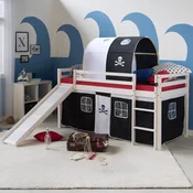 Homestyle4U Pograd z ležiščem in toboganom, 207,5x161,5x219,5 cm, črna