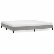Vidaxl Posteljni okvir brez vzmetnice svetlo siv 200x200 cm žamet