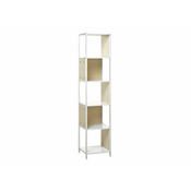 Regal Berwyn 492 Odprta, MDF plošča, Kovina, 165x35x35cm, Bela, Svetla les