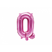 PartyDeco Balon iz folije Mini - črka Q 35 cm roza