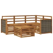 Set vanjskih sofa 5 pcs Prirodna 59 x 59 x 37 cm Poliester