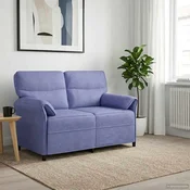 Sofa 100% poliester metalna konstrukcija MDF Šperploca - Trapere plave boje 2-Sjedalo (120 cm)