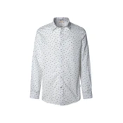 Pepe Jeans za moške. PM3090845 Srajca Casper bela (M), Priložnostno, Bombaž, Dolg rokav