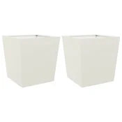 Vidaxl Vrtno korito 2 kosa bela 50x50x50 cm jeklo