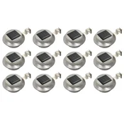 Vidaxl Zunanje solarne svetilke 12 kosov LED okrogle 12 cm bele