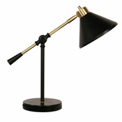 Stolna svjetiljka DKD Home Decor Crna zlatan Metal (17,7 x 38 x 40,6 cm) (17,7 x 44 x 40,6 cm)