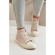 BIG STAR SHOES Womens Insulated Sneakers Made Of Eco Leather Pink Big Star