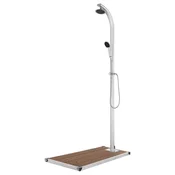 Vrtni tuš sa smedom bazom 220 cm aluminijski