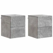 Nocni ormaric za montažu na zid 2 pcs Betonska siva