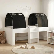 Krevet s Tunnels 4 pcs Bijela i crna Konstruirano drvo