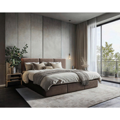 MID.YOU DRUŽINSKA POSTELJA 270 cm x 200 cm , les, tekstil, leseni material rjava