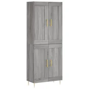 Vidaxl Visoka komoda siva sonoma 69,5x34x180 cm inženirski les