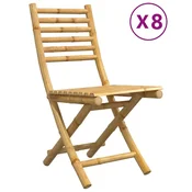 Vidaxl Zložljivi vrtni stoli 8 kosov 43x54x88 cm bambus