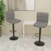 Vidaxl vidaXL Barski stoli, komplet 2 kosov, svetlo sivi, oblazinjeni s tkanino
