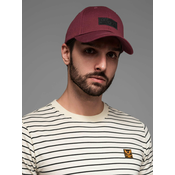 Ombre Mens baseball cap with visor and rectangular patch - maroon