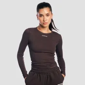 GymBeam Ženska majica z dolgimi rokavi Aura Tee Brown