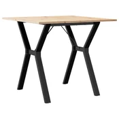 Vidaxl Jedilna miza Y okvir 80x80x75 cm trdna borovina jeklo