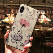 Ovitek za Samsung S10+ | 3D motiv cvetlic, bež podlaga