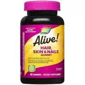 Natures Way – Alive! Hair, Skin & Nails Gummies, jagoda, 60 gumijev