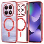 Ovitek Techsuit Luxury Crystal MagSafe za Xiaomi Redmi Note 15 4G/Redmi Note 15 5G/Poco M8 - rdeč