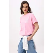 Trendyol Majica roza / bela