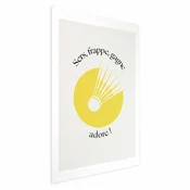shumee Plakat - Badmintonska žogica na ozadju rumenega sonca